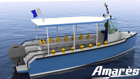 amares.fr, Reverse 8.00 Plongée, bateau aluminium de plaisance