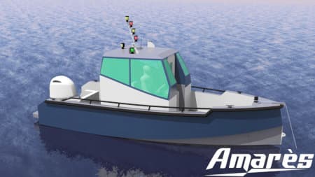amares.fr, Barge Reverse 5.60, bateau aluminium, professionnels